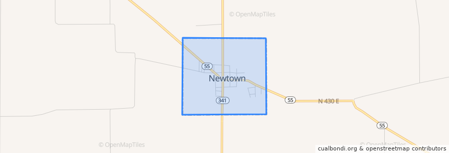 Mapa de ubicacion de Newtown.