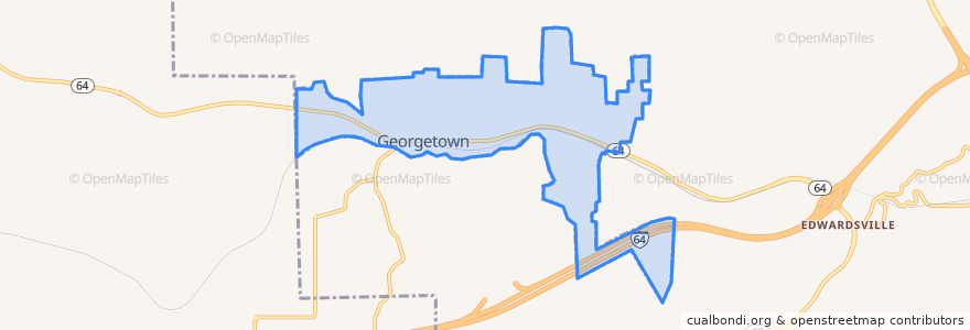 Mapa de ubicacion de Georgetown.