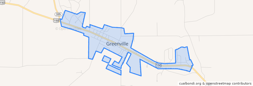 Mapa de ubicacion de Greenville.