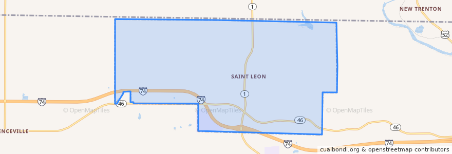 Mapa de ubicacion de Saint Leon.