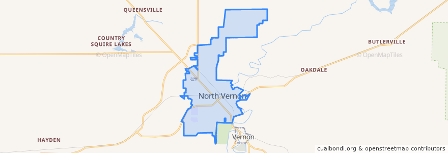 Mapa de ubicacion de North Vernon.