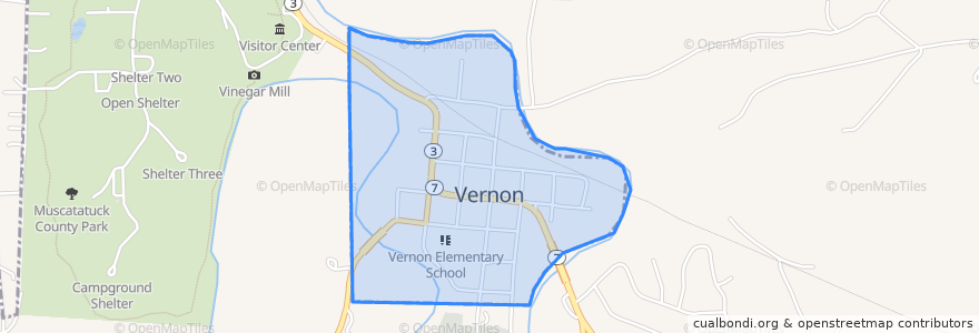 Mapa de ubicacion de Vernon.