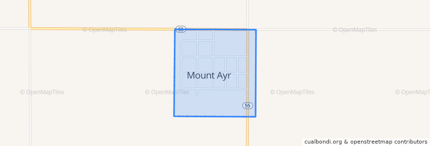 Mapa de ubicacion de Mount Ayr.