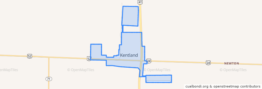 Mapa de ubicacion de Kentland.