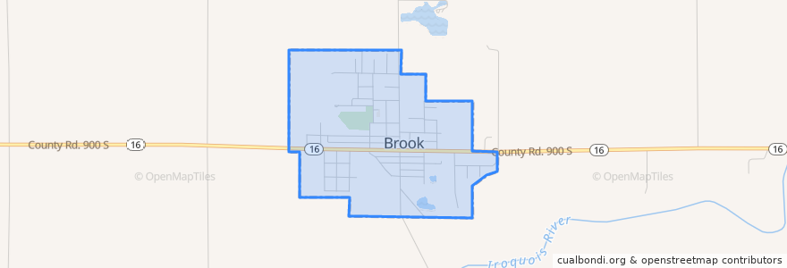 Mapa de ubicacion de Brook.