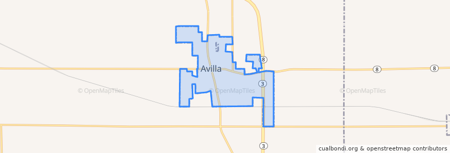 Mapa de ubicacion de Avilla.