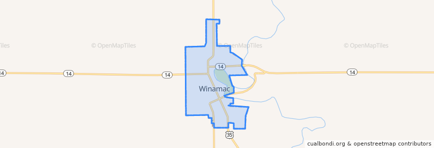 Mapa de ubicacion de Winamac.