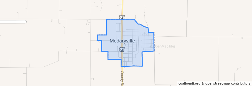 Mapa de ubicacion de Medaryville.