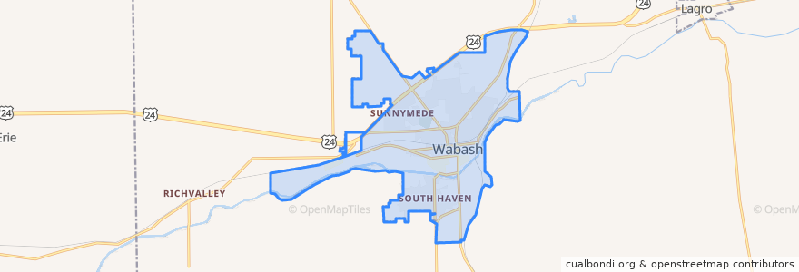 Mapa de ubicacion de Wabash.