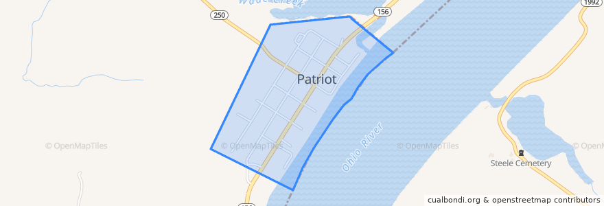 Mapa de ubicacion de Patriot.