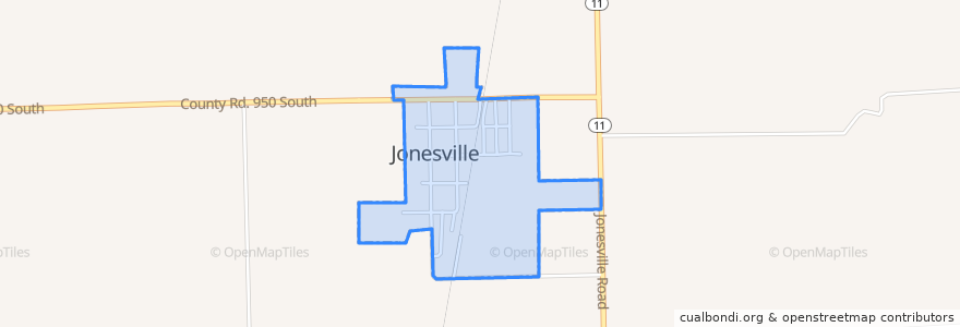 Mapa de ubicacion de Jonesville.