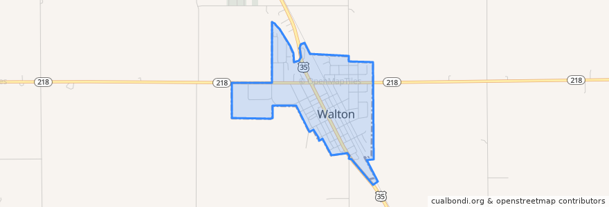 Mapa de ubicacion de Walton.