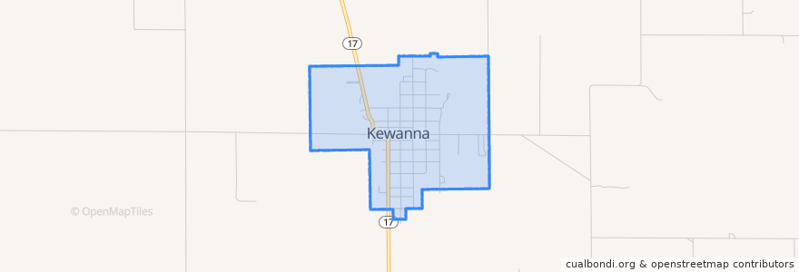 Mapa de ubicacion de Kewanna.