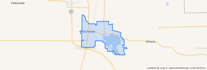 Mapa de ubicacion de Rochester.