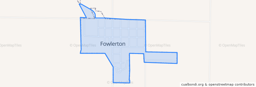 Mapa de ubicacion de Fowlerton.