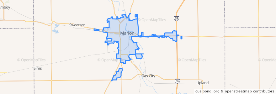 Mapa de ubicacion de Marion.