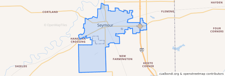 Mapa de ubicacion de Seymour.