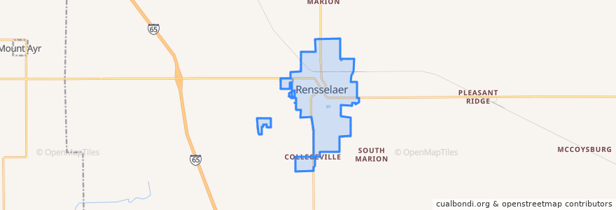 Mapa de ubicacion de Rensselaer.