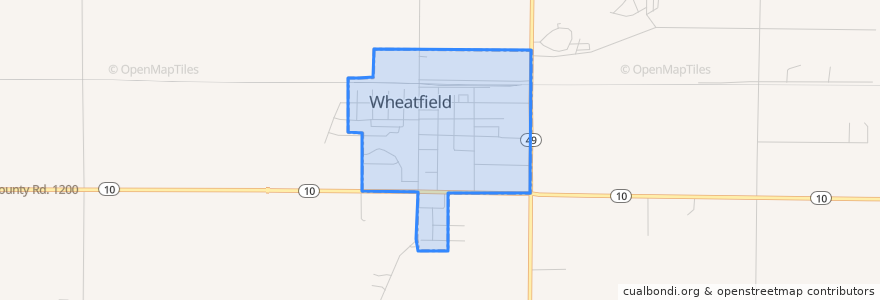 Mapa de ubicacion de Wheatfield.