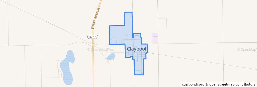 Mapa de ubicacion de Claypool.