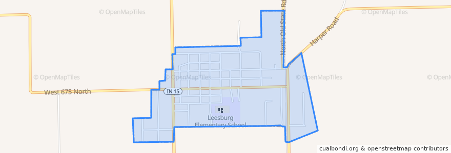 Mapa de ubicacion de Leesburg.