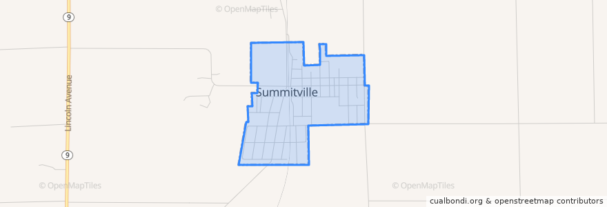 Mapa de ubicacion de Summitville.