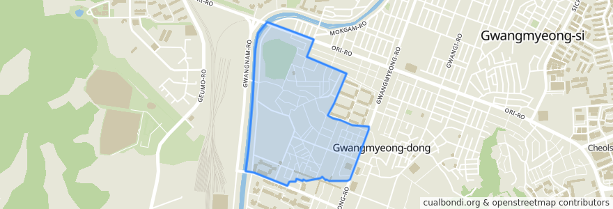 Mapa de ubicacion de Gwangmyeong 5(o)-dong.