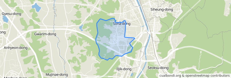 Mapa de ubicacion de 소하2동.