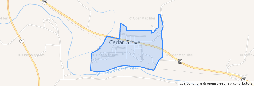 Mapa de ubicacion de Cedar Grove.