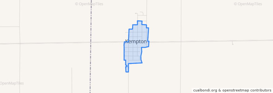 Mapa de ubicacion de Kempton.