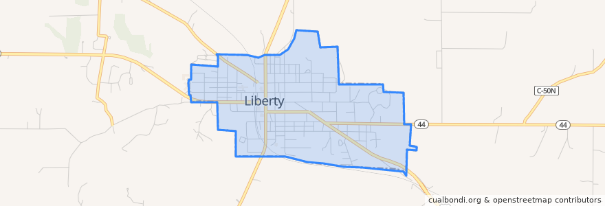 Mapa de ubicacion de Liberty.