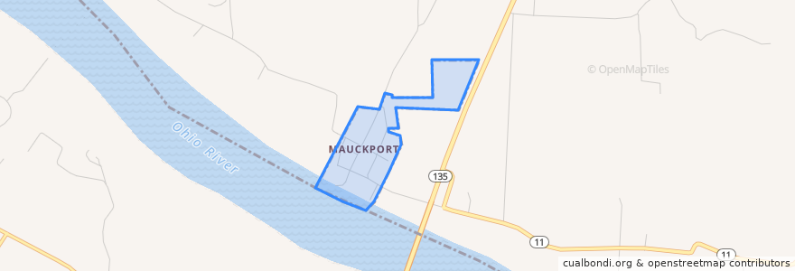 Mapa de ubicacion de Mauckport.