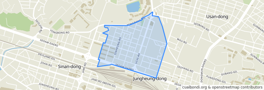 Mapa de ubicacion de 중흥2동.