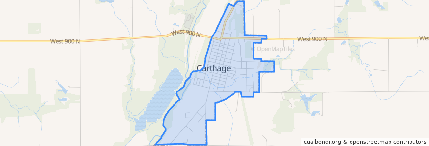 Mapa de ubicacion de Carthage.