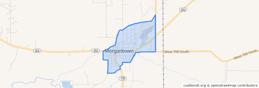 Mapa de ubicacion de Morgantown.