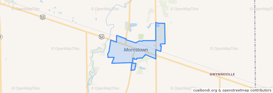 Mapa de ubicacion de Morristown.