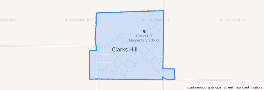 Mapa de ubicacion de Clarks Hill.