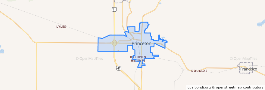 Mapa de ubicacion de Princeton.