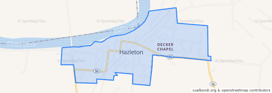 Mapa de ubicacion de Hazleton.