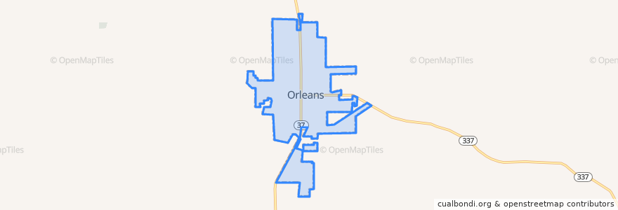 Mapa de ubicacion de Orleans.