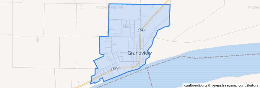 Mapa de ubicacion de Grandview.