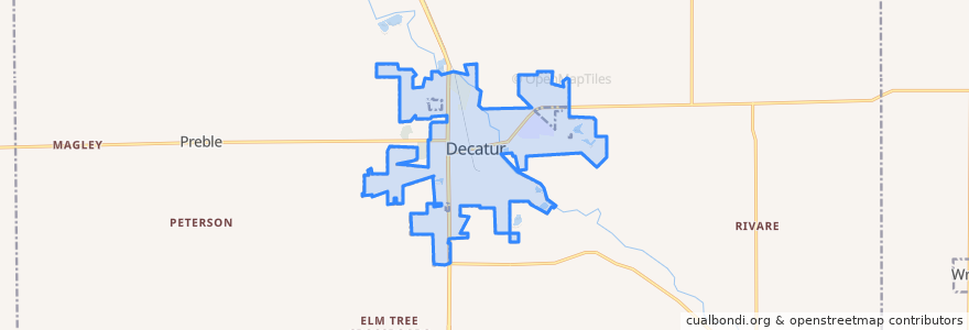 Mapa de ubicacion de Decatur.