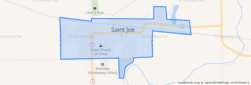 Mapa de ubicacion de St. Joe.