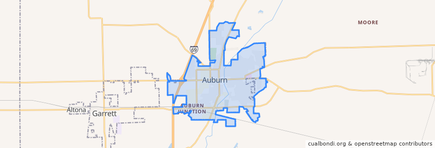 Mapa de ubicacion de Auburn.