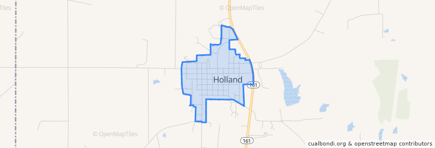 Mapa de ubicacion de Holland.