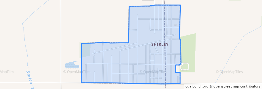 Mapa de ubicacion de Shirley.