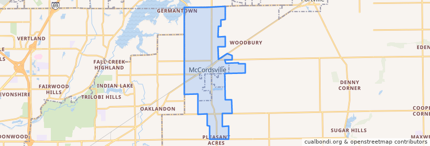 Mapa de ubicacion de McCordsville.