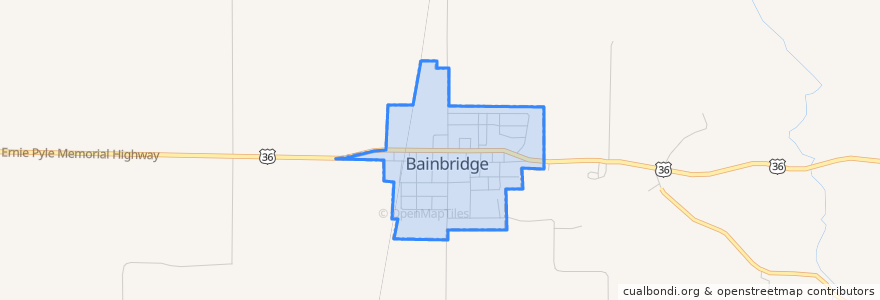 Mapa de ubicacion de Bainbridge.