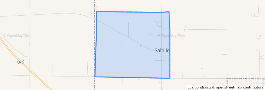 Mapa de ubicacion de Saltillo.