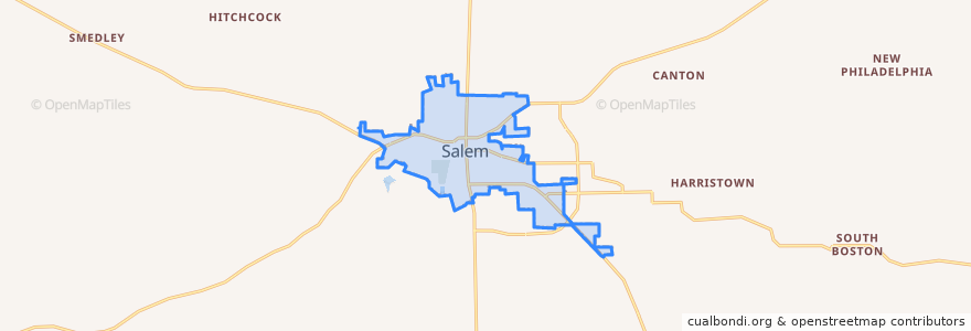 Mapa de ubicacion de Salem.